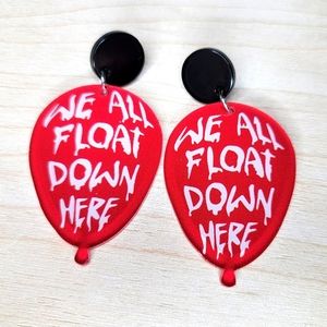IT, We All Float, Pennywise, Acrylic, 2" Drop, Earrings